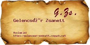 Gelencsér Zsanett névjegykártya